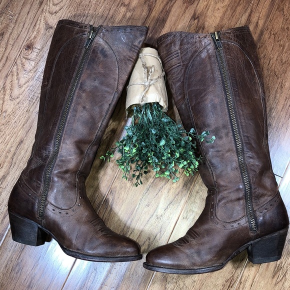 Ariat Tall Western Leather Boots 6.5 - Picture 2 of 16